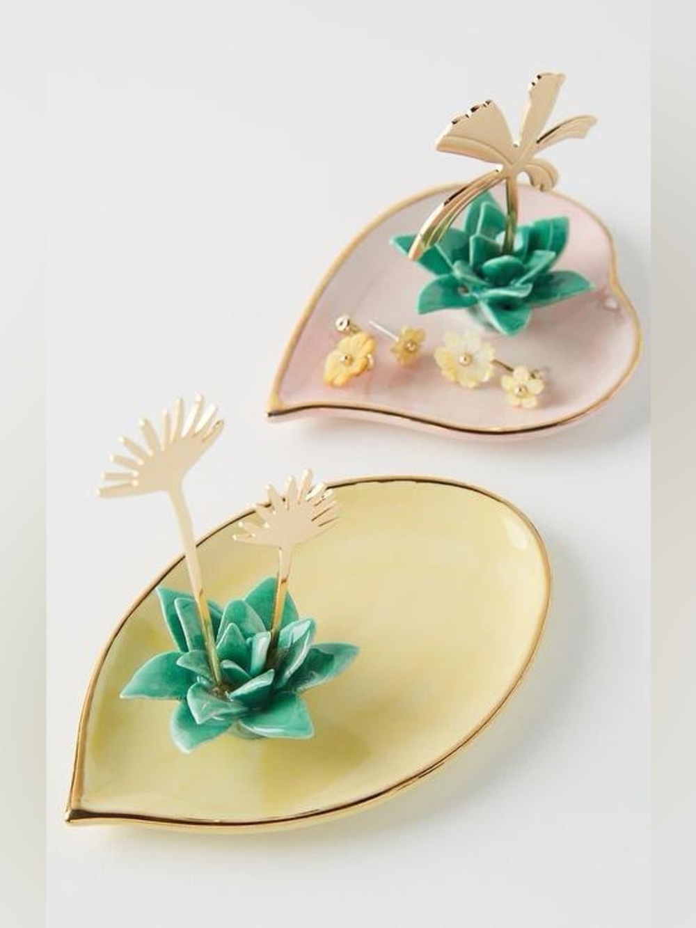 Anthropologie Pacifica Tropical Trinket Dishes / Jewelry Dishes - Set of 2